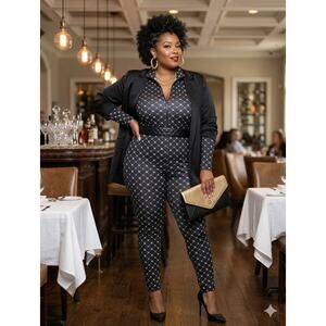 H&M Divided Women's Monogram Stretch Jumpsuit / Union Suit 3XL - Zip Front